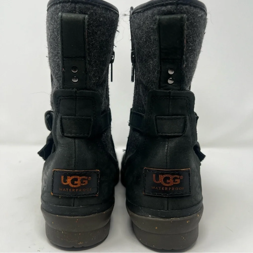 UGG Women’s  Black and Gray Leather Boots